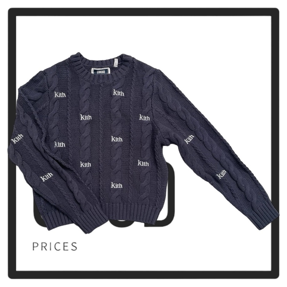 KITH KIDS CABLE KNIT SWEATER‎ NAVY